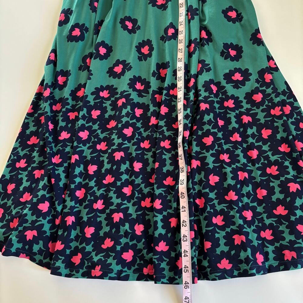 Boden Kassidy Floral Jersey Midi Dress Women’s 6 Green Bloom Stamp Surplice - Picture 8 of 10